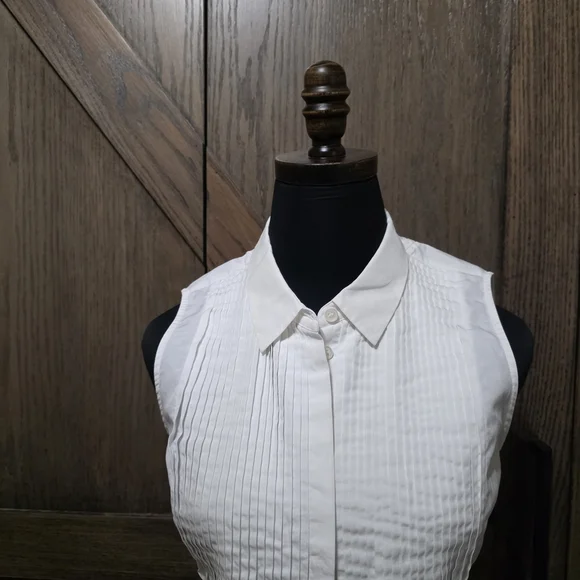 Theory Ivory Sleeveless Peplum Blouse - Picture 2 of 3